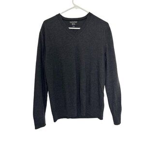 Banana Republic Mens Large Gray Sweater Long Sleeve 100% Merino Italian Wool